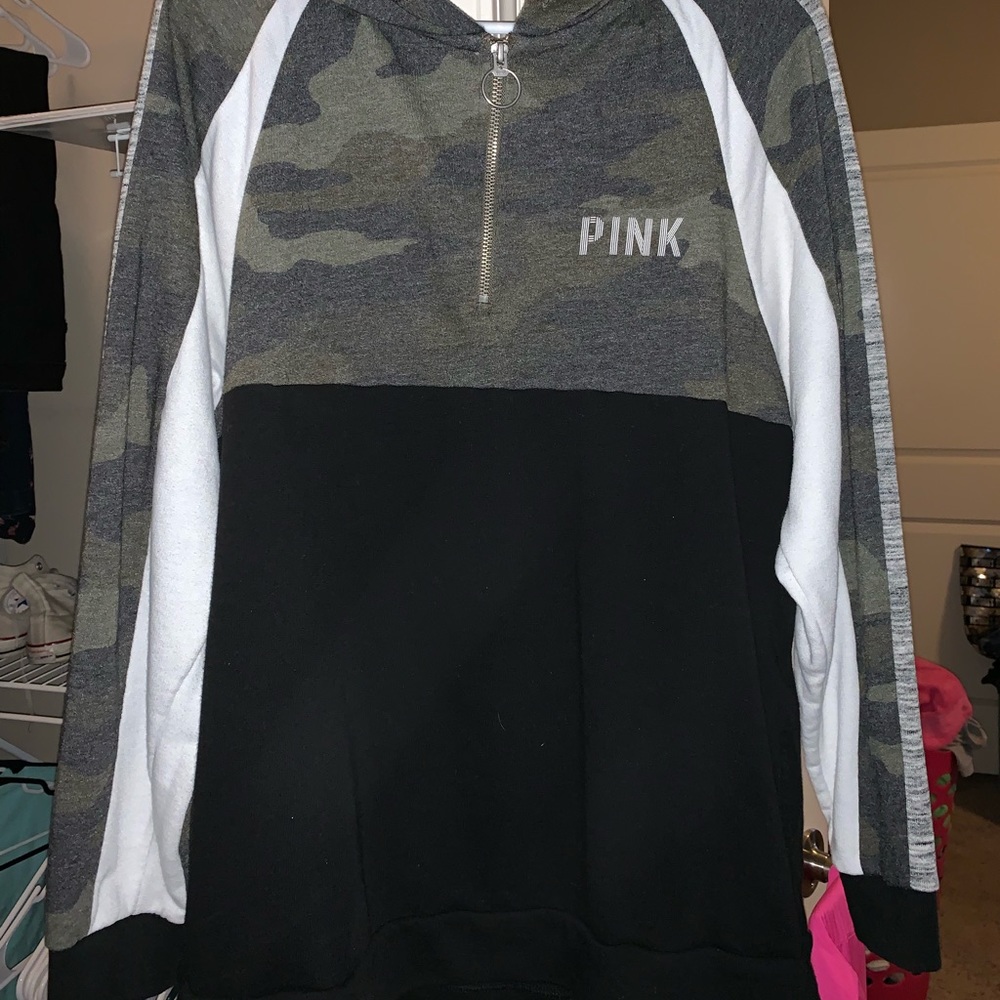 Pink camo quarter zip